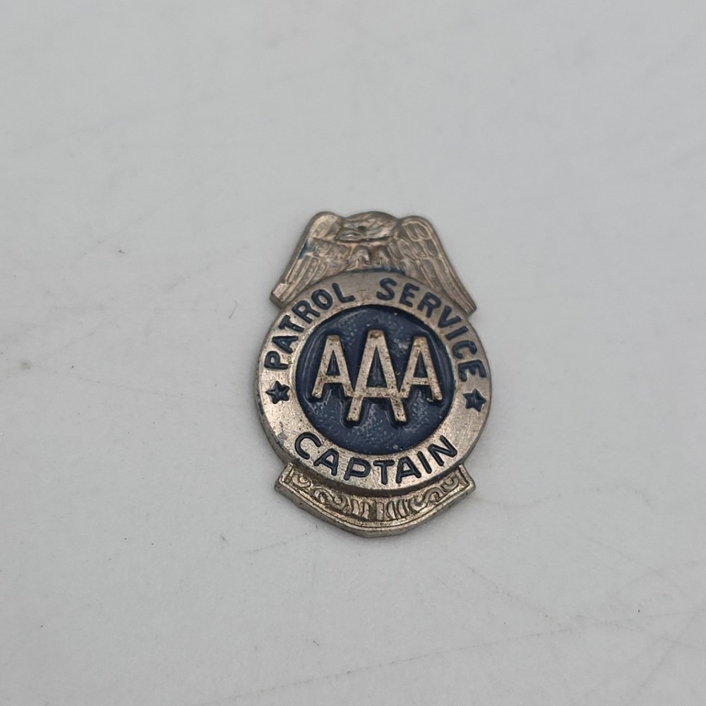 Vtg AAA‎ Patrol Service Captain Shield Silver Tone No Pin